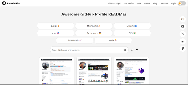 Screenshot of GitHub Profiles